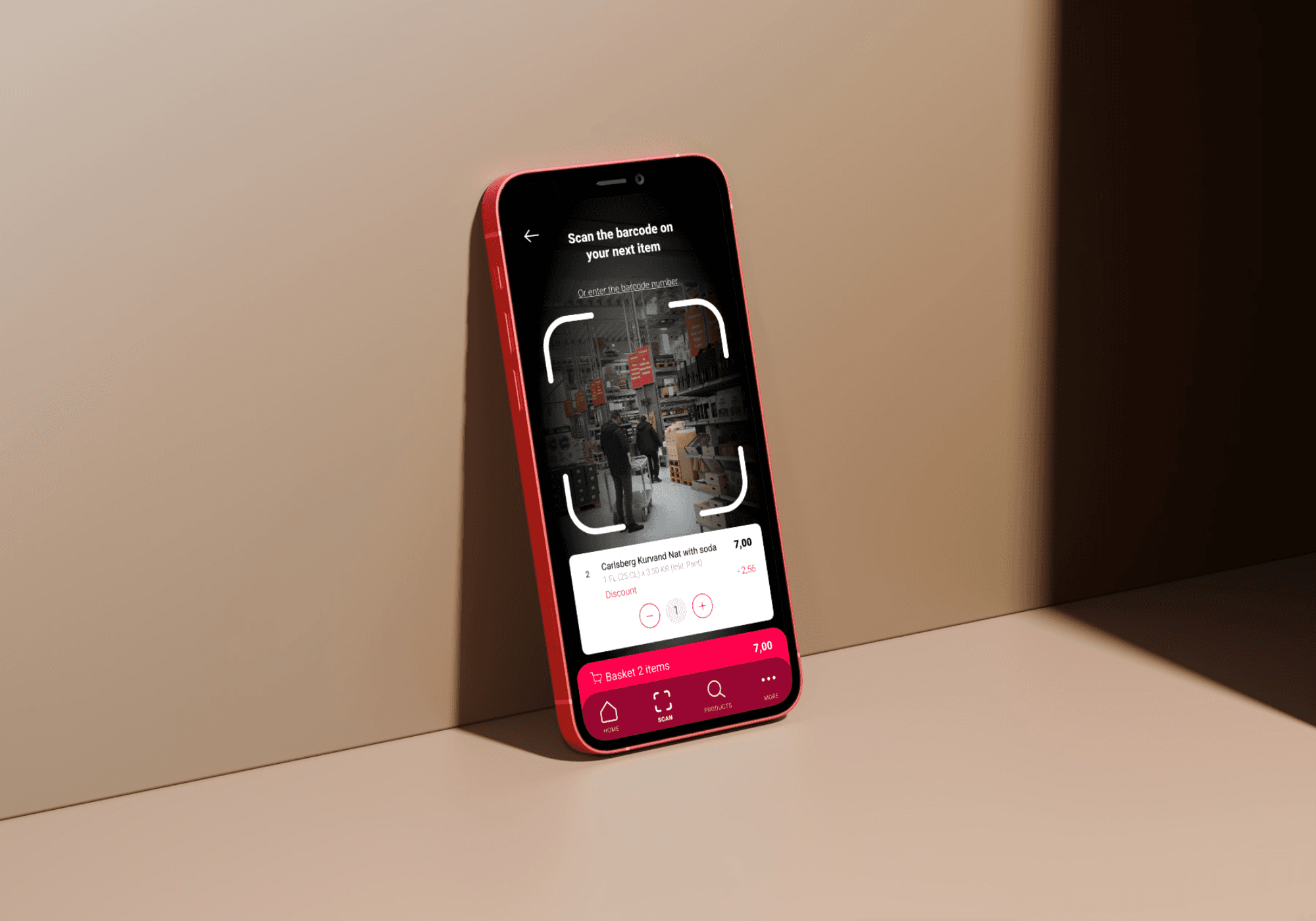 Smartphone mit Self-Scan-App